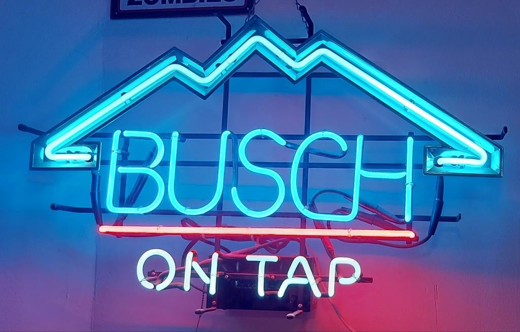 Amerikaanse Busch Neon Reclame - Vintage (Jaren '70/'80), Ophalen of Verzenden, Lichtbak of (neon) lamp