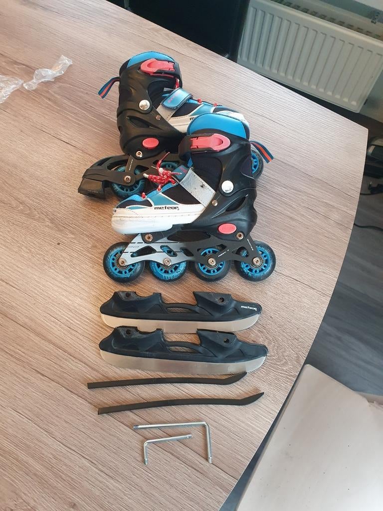 Meteor 2-in-1 verstelbare rolschaatsen/schaatsen, Ophalen of Verzenden, Gebruikt, IJshockeyschaatsen, Overige merken