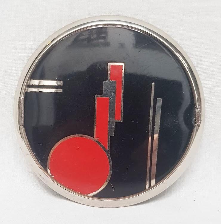 Poederdoos Art Deco email., Ophalen of Verzenden