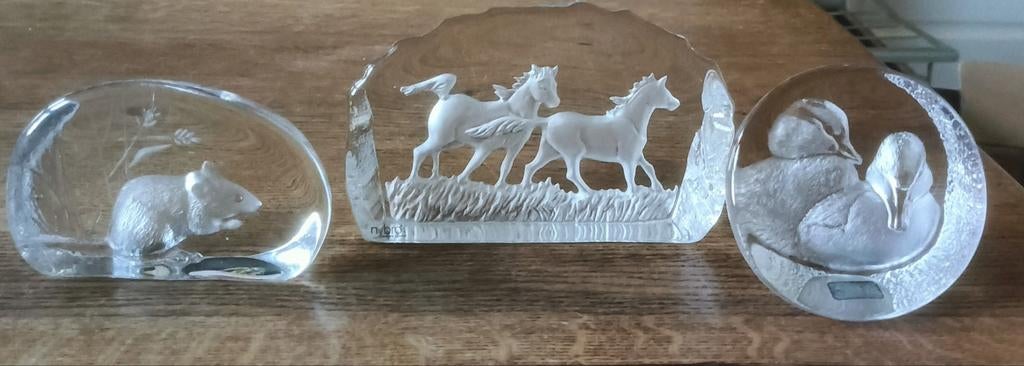 3 Presse Papiers Nybro en Mats Jonasson, Ophalen of Verzenden