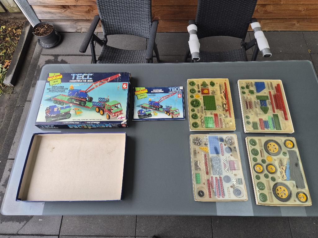 Meccano TECC Dieplader met kraan en bulldozer, Ophalen of Verzenden, Zo goed als nieuw, Bus of Vrachtwagen, Overige merken