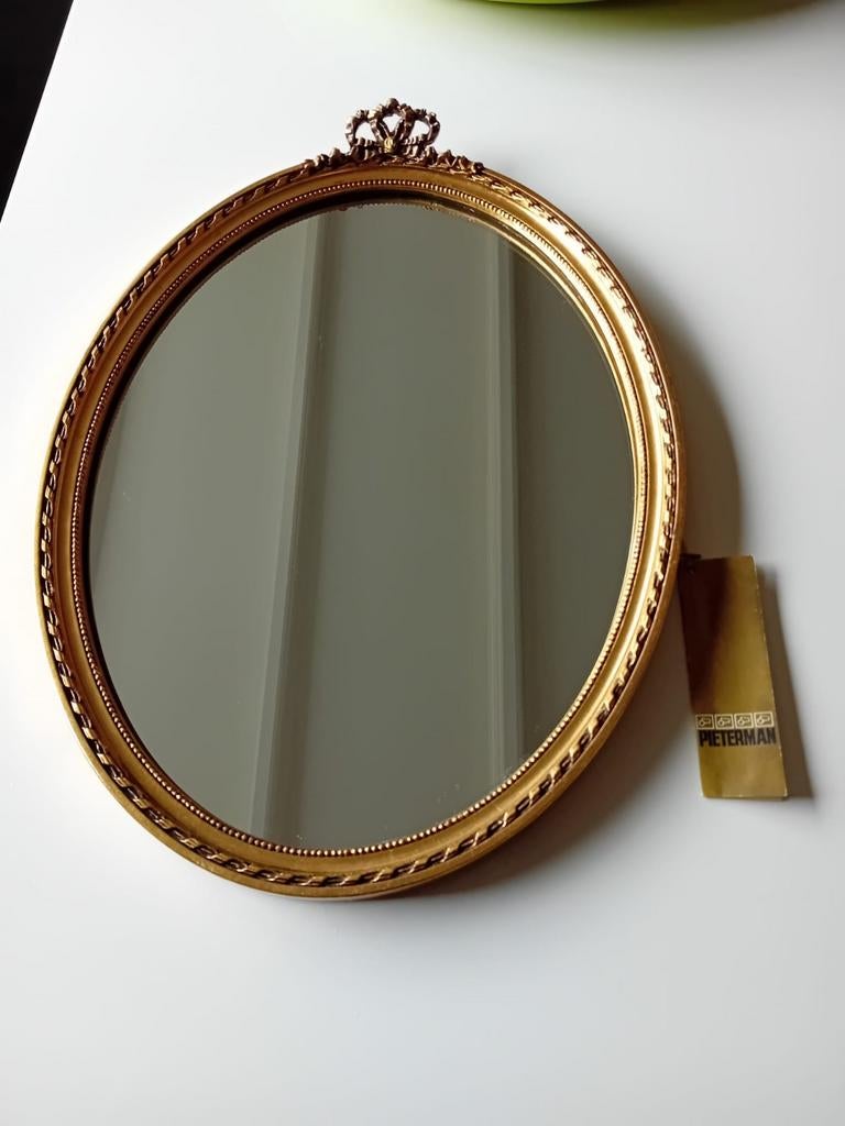 Prachtige strikspiegel spiegel Pieterman Schiedam als nieuw, Antiek en Kunst, Antiek | Spiegels, Ophalen of Verzenden, Ovaal, Minder dan 50 cm