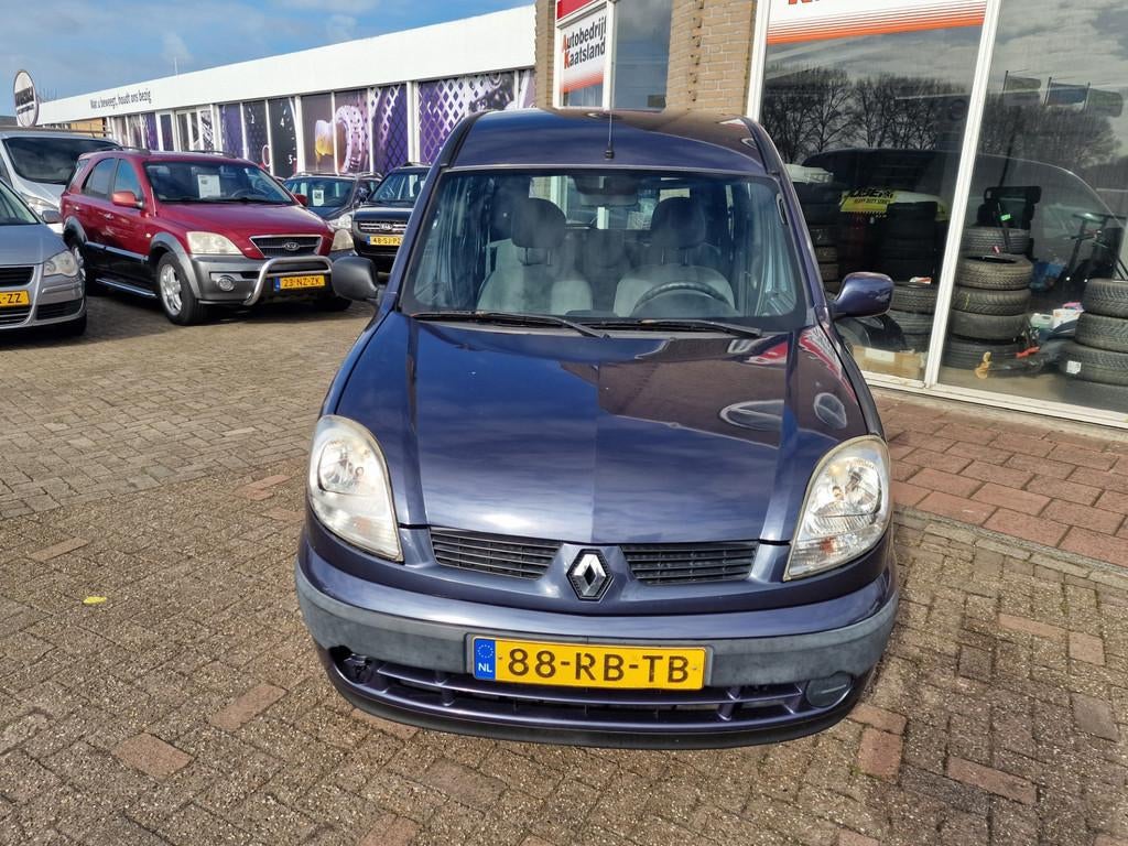 Renault Kangoo 1.6-16V Privilège - Airco - 2x Schuifdeur -, Auto's, Stof, Gebruikt, Zwart, Blauw