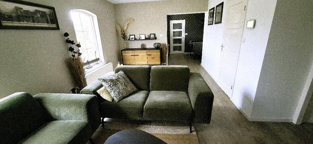 2 x 2-zitsbank groen (Merk : Het Anker), Ophalen, 150 tot 200 cm, Tweepersoons, 75 tot 100 cm