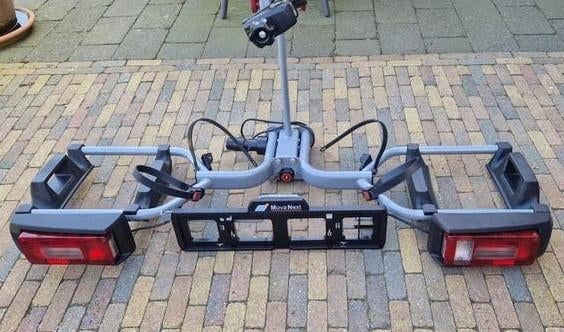 MovaNext fietsdrager, Auto diversen, Fietsendragers, Gebruikt, Trekhaakdrager, 2 fietsen, Brede banden, Elektrische fiets, Ophalen