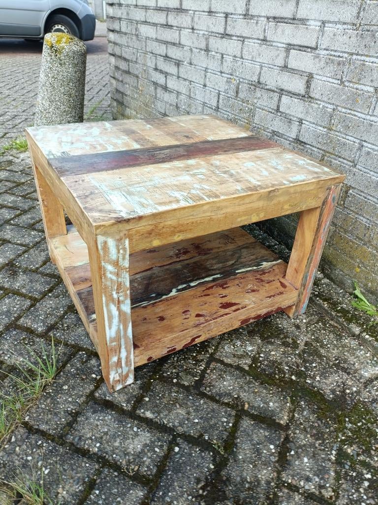 Teakhouten tafel uit India, Ophalen, 50 tot 100 cm, 50 tot 100 cm, Minder dan 50 cm