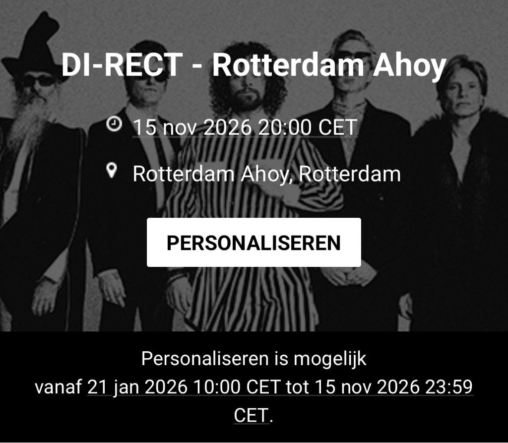 Direct in Ahoy, Tickets en Kaartjes, Concerten | Pop, Drie personen of meer, November