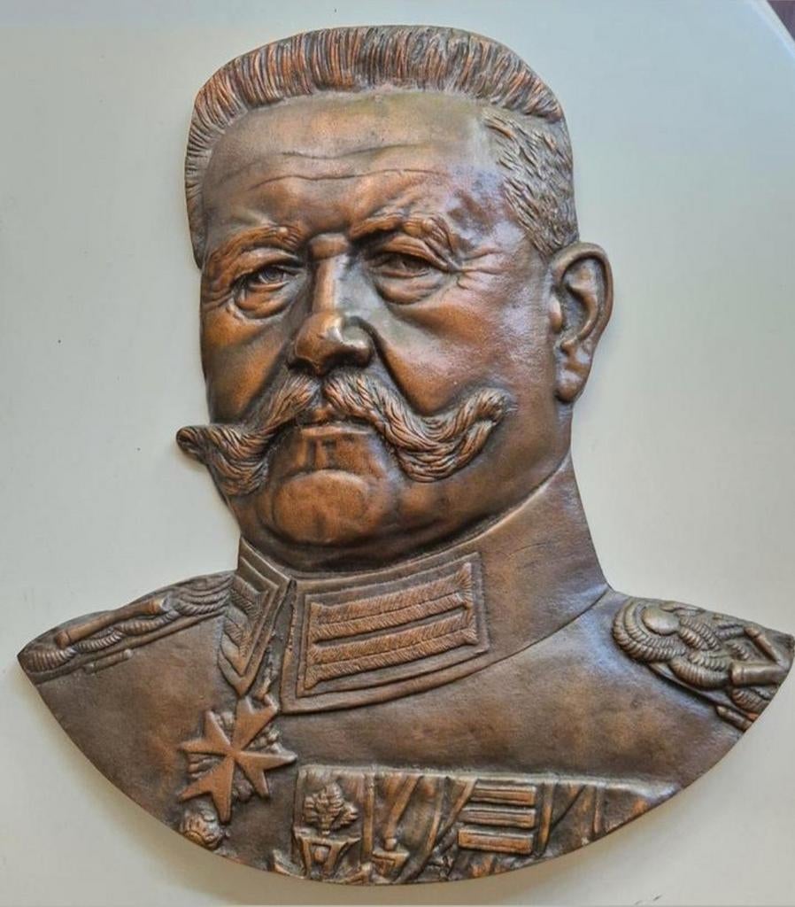 Grote originele plaquette von Hindenburg.  Brons., Antiek en Kunst, Ophalen of Verzenden