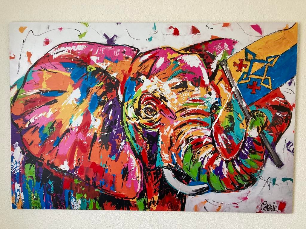 Corrie Leushuis Olifant, Antiek en Kunst, Kunst | Schilderijen | Modern, Ophalen