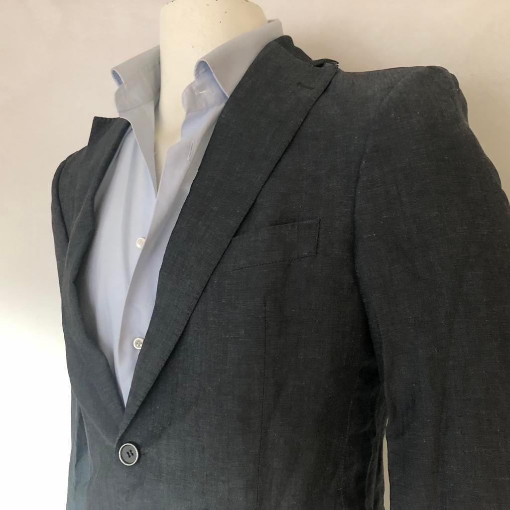 Tommy Hilfiger Colbert - wol & linnen - maat 48, Verzenden, Gedragen, Maat 48/50 (M), Grijs