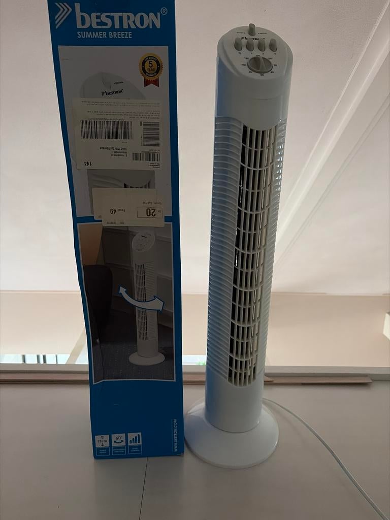 Bestron Torenventilator met Timer - Zomerbries, Witgoed en Apparatuur, Ventilatoren, Ophalen of Verzenden, Gebruikt, Torenventilator