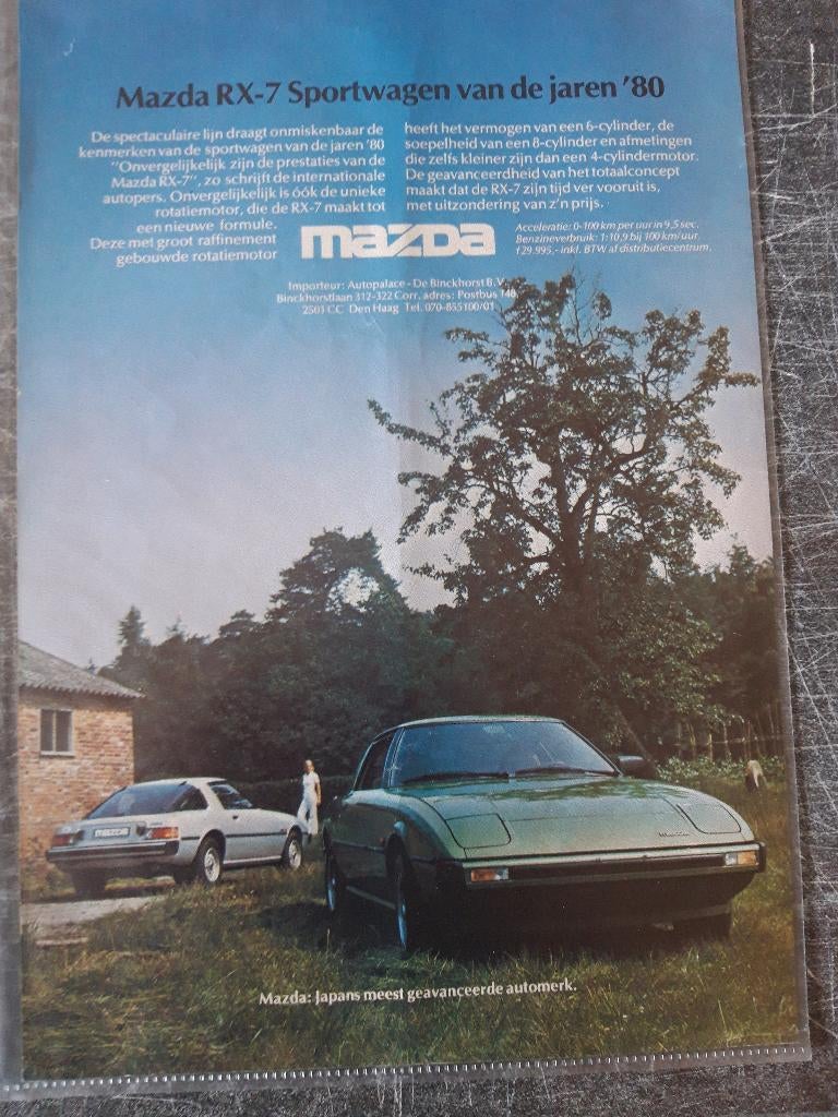 Originele advertentie Mazda RX-7 1979, Ophalen of Verzenden, Zo goed als nieuw, Auto's