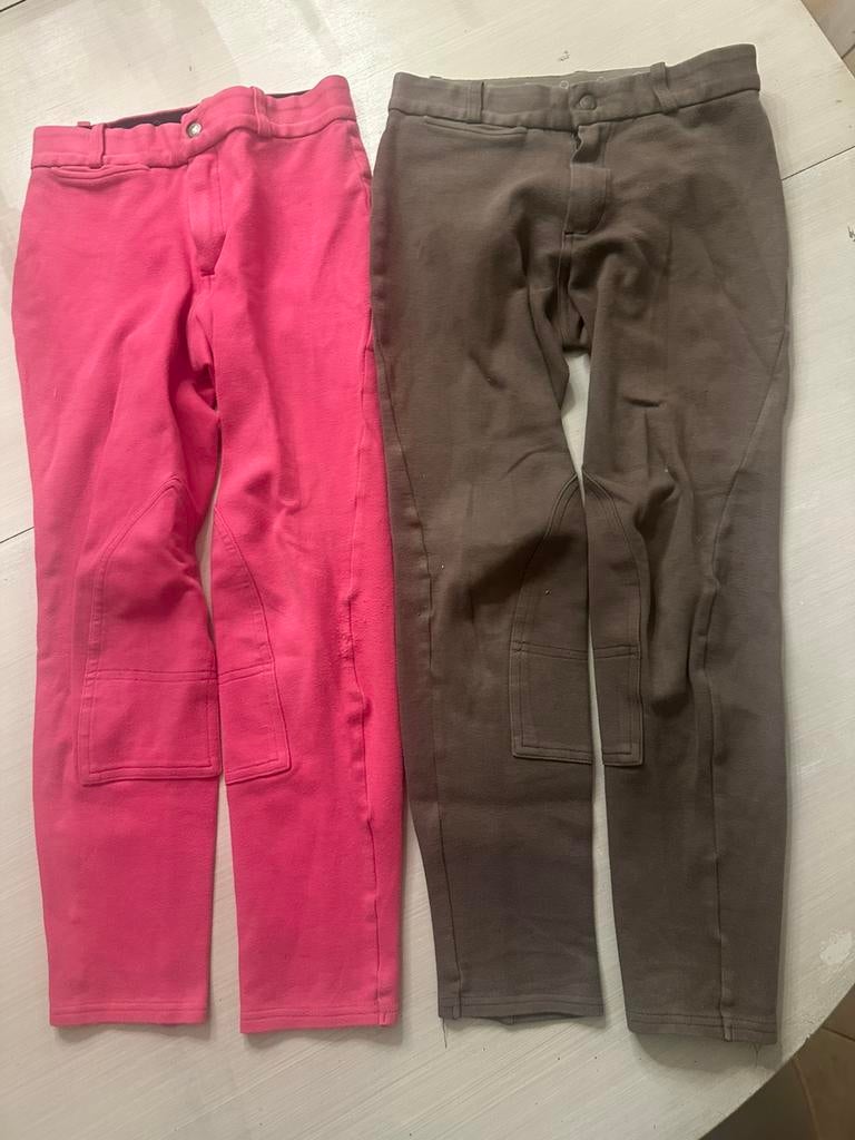 Paardrijbroeken x 2 - maat 140cm + gratis handschoenen, Ophalen of Verzenden, Zo goed als nieuw, Dressuur