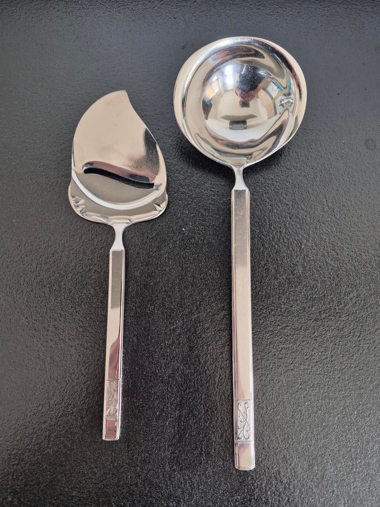 Kaasschaaf en Soeplepel Sola Elite, Huis en Inrichting, Keuken | Bestek, Gebruikt, Ophalen of Verzenden, Rvs of Chroom, Vaatwasserbestendig