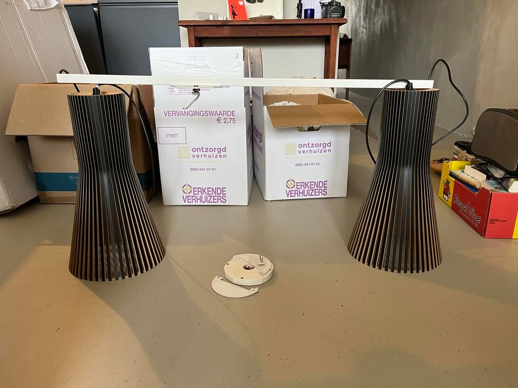 Secto Design 4201 Designlampen met ophangsysteem, Ophalen, Zo goed als nieuw, Hout, 50 tot 75 cm