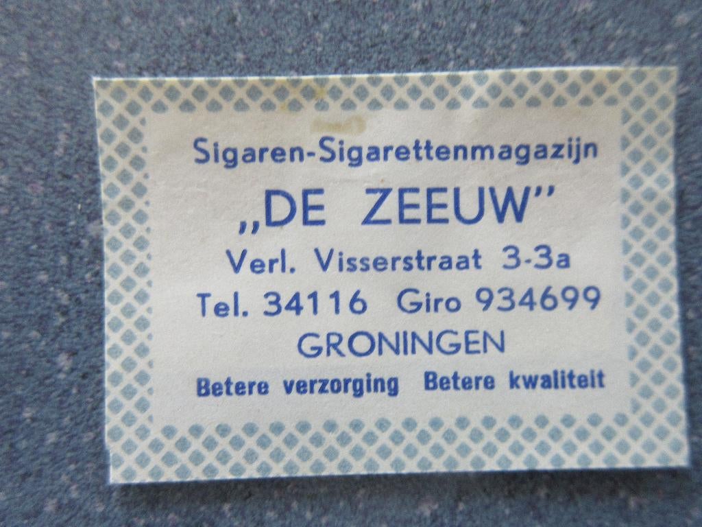 Groningen, sigarenmag.  De Zeeuw, Verzenden, Zo goed als nieuw, Luciferdoosjes of -merken