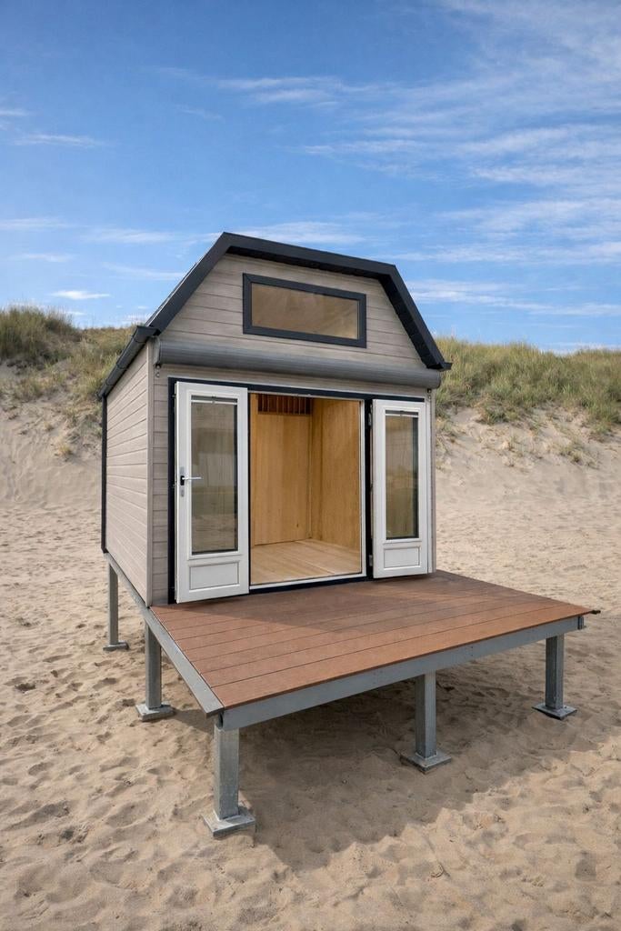Te huur huisje op strand.
