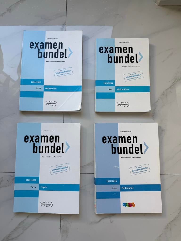 4x Examenbundel HAVO Nederlands, Wiskunde A & Engels, Ophalen of Verzenden, Gelezen, HAVO, Nederlands