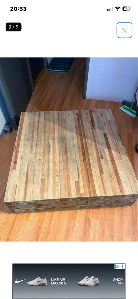 Salontafel Aulia Design Henk Vos by Linteloo, Gebruikt, Vierkant, Minder dan 50 cm, Overige houtsoorten