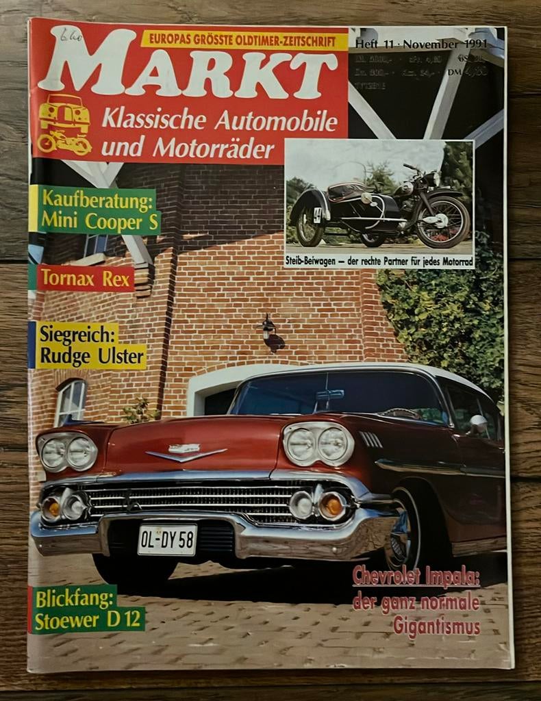Oldtimer Markt: Mini Cooper S, Chevrolet Impala, Abarth, Boeken, Auto's | Folders en Tijdschriften, Gelezen, Algemeen, Ophalen of Verzenden