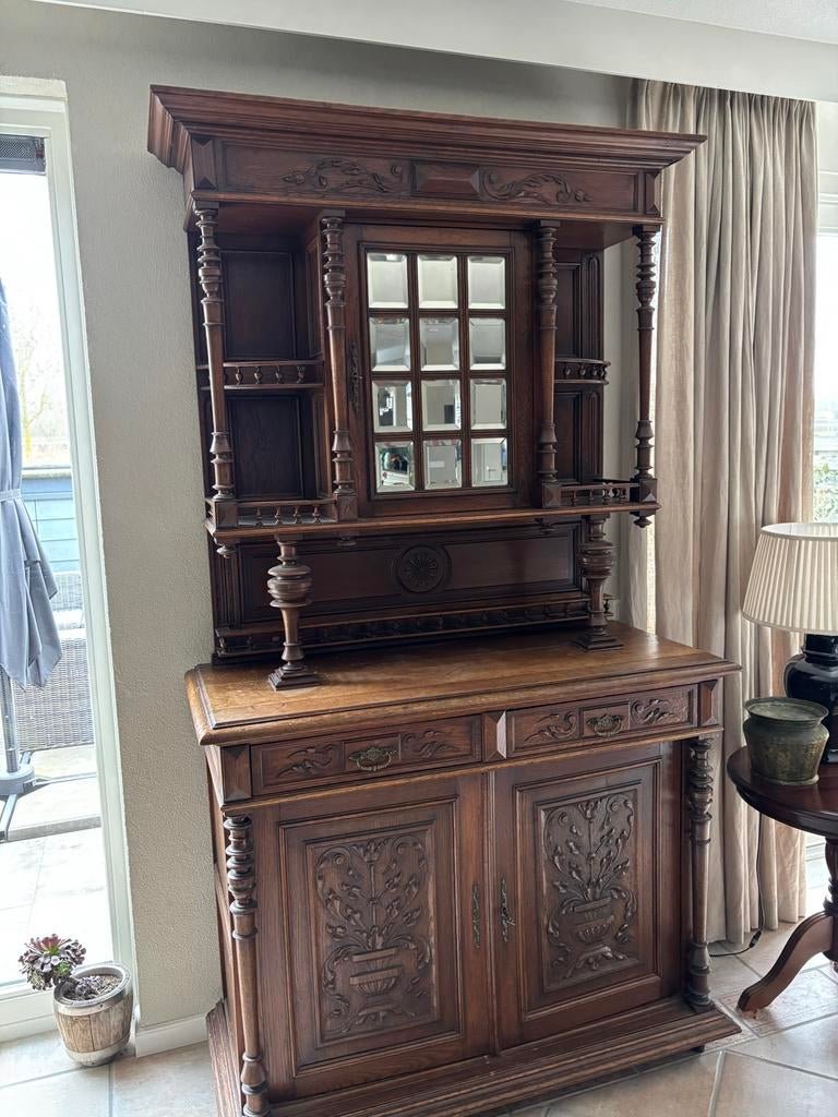 Antieke Mechelse Neo-Renaissance Buffetkast Eiken, Ophalen