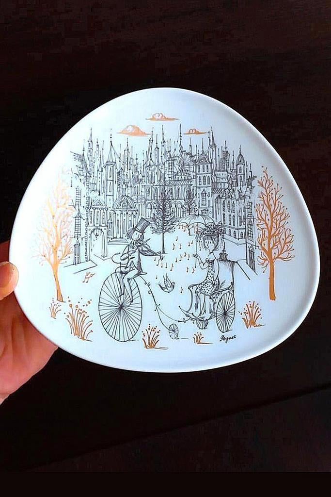 Raymond Peynet for Rosenthal Germany Triangular Plate,Studio, Ophalen of Verzenden