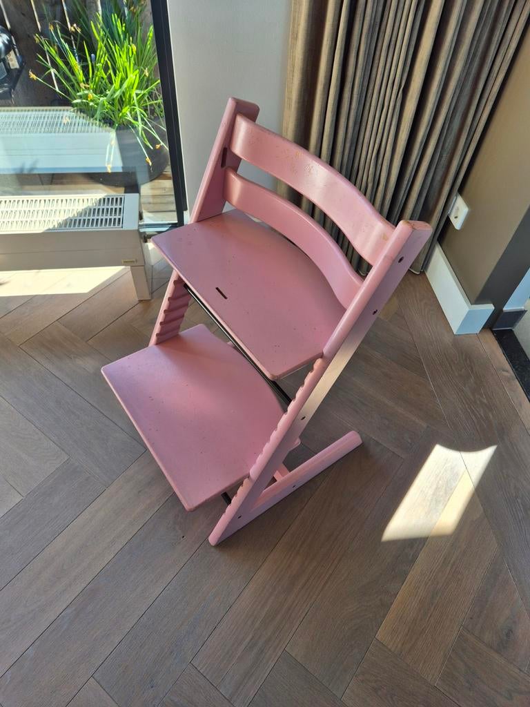 Roze Stokke Tripp Trapp kinderstoel, Ophalen, Gebruikt, Meegroeistoel