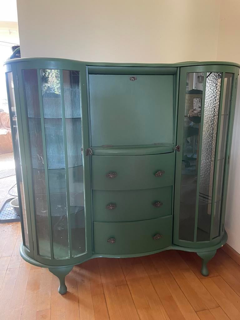 Prachtige Vitrine kast Engelse stijl, Antiek en Kunst, Ophalen