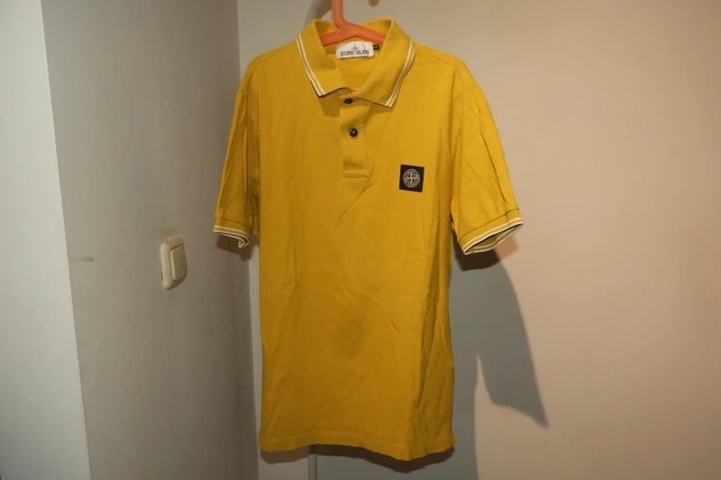 Stone Island knal gele polo embleem op de borst M, Geel, Stone Island, Gedragen, Verzenden