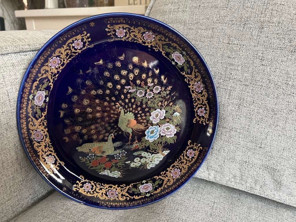 Decoratief Taous-stijl pauw bord – keramiek – 21 cm, Ophalen of Verzenden