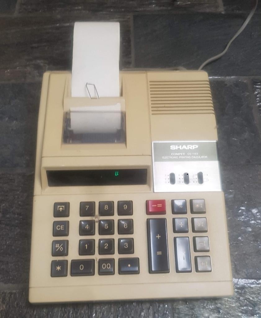 Kassa printer calculator rekenmachine retro telmachiine, Ophalen of Verzenden, Zo goed als nieuw