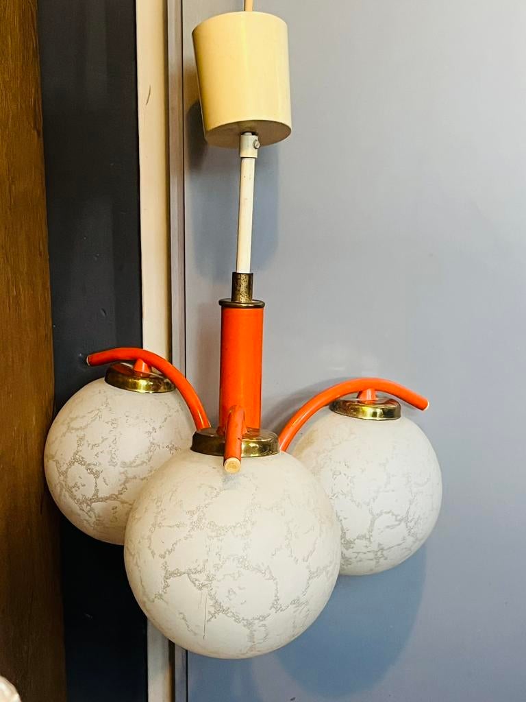 Spoetnik Richard Essig oranje Duitse plafondlamp, Ophalen of Verzenden, Gebruikt