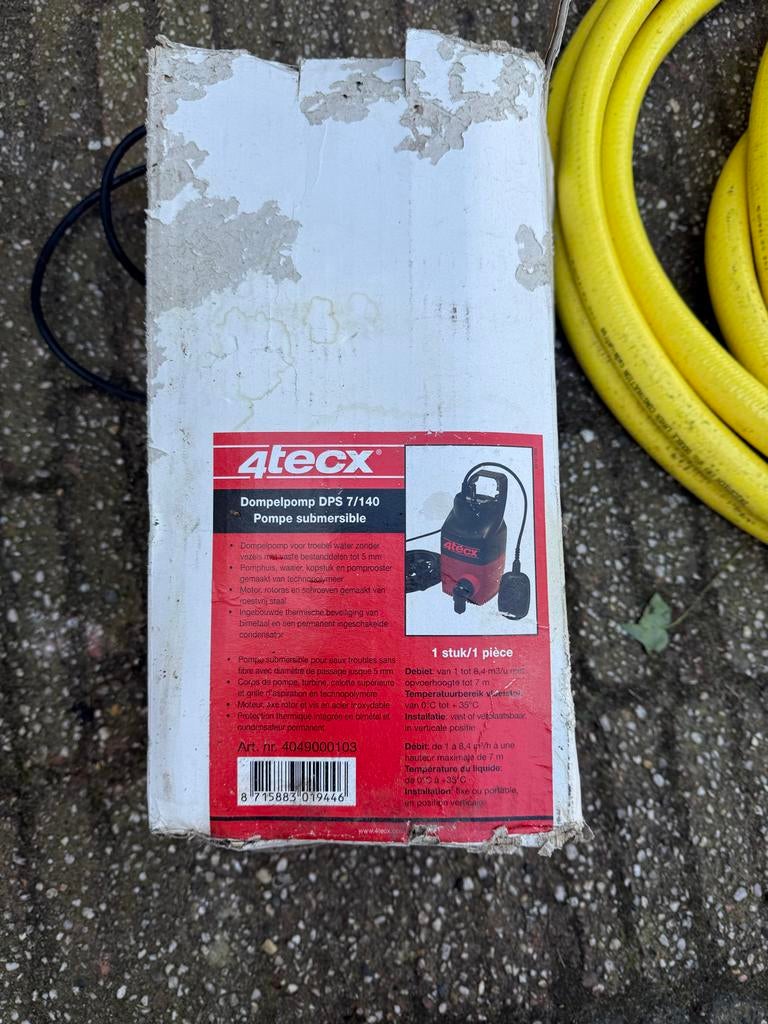 4tecx Dompelpomp DPS 7/140 met slang, Tuin en Terras, Waterpompen, Gebruikt, Elektrisch, Dompelpomp, Ophalen