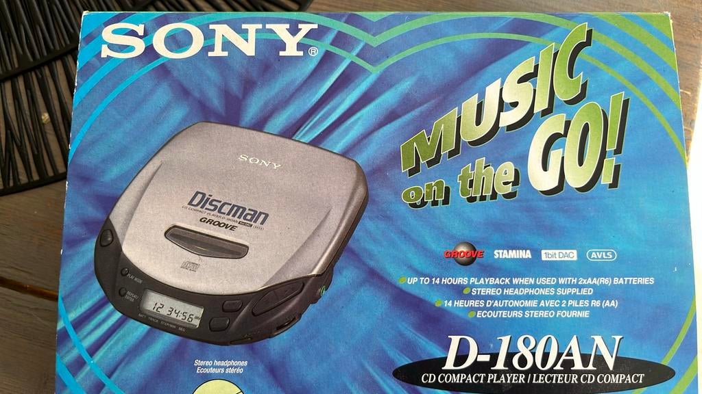 Sony discman D-180AN groove met oortjes, Audio, Tv en Foto, Walkmans, Discmans en Minidiscspelers, Ophalen of Verzenden, Discman