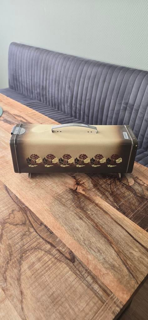 Vintage Brabantia Broodtrommel - Bloemmotief, Gebruikt, Ophalen of Verzenden, Metaal, Brabantia