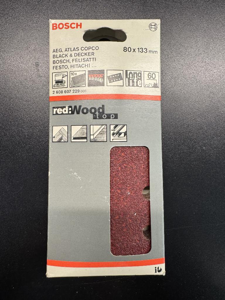 Bosch Schuurvellen 80133 mm – Korrel 60 – 10 stuks, Doe-het-zelf en Verbouw, Ophalen of Verzenden, Nieuw, Minder dan 600 watt