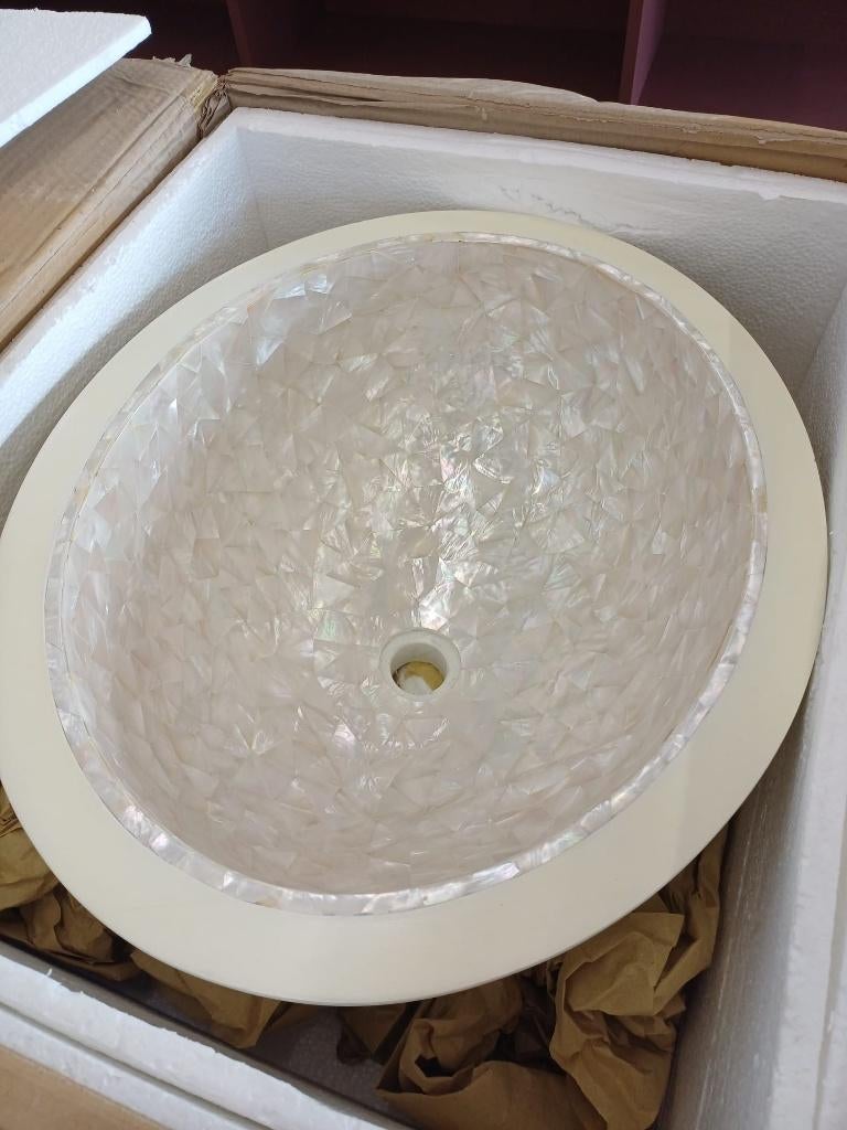 Waskom parelmoer 2x onderbouw, Huis en Inrichting, Ophalen, Minder dan 50 cm, Nieuw, Minder dan 100 cm