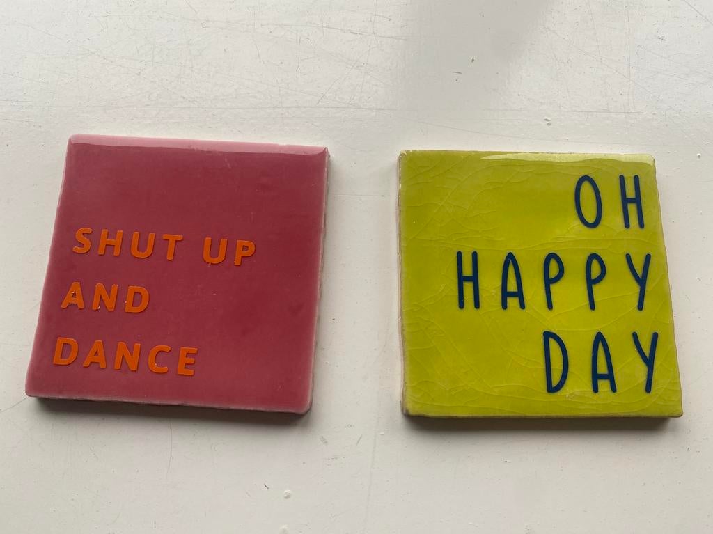 2 tegeltjes met tekst, Ophalen of Verzenden, Zo goed als nieuw