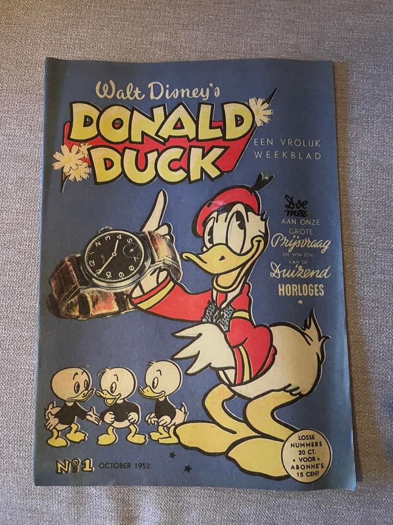 Donald Duck no. 1 1952 herdruk, Eén stripboek, Ophalen of Verzenden, Zo goed als nieuw