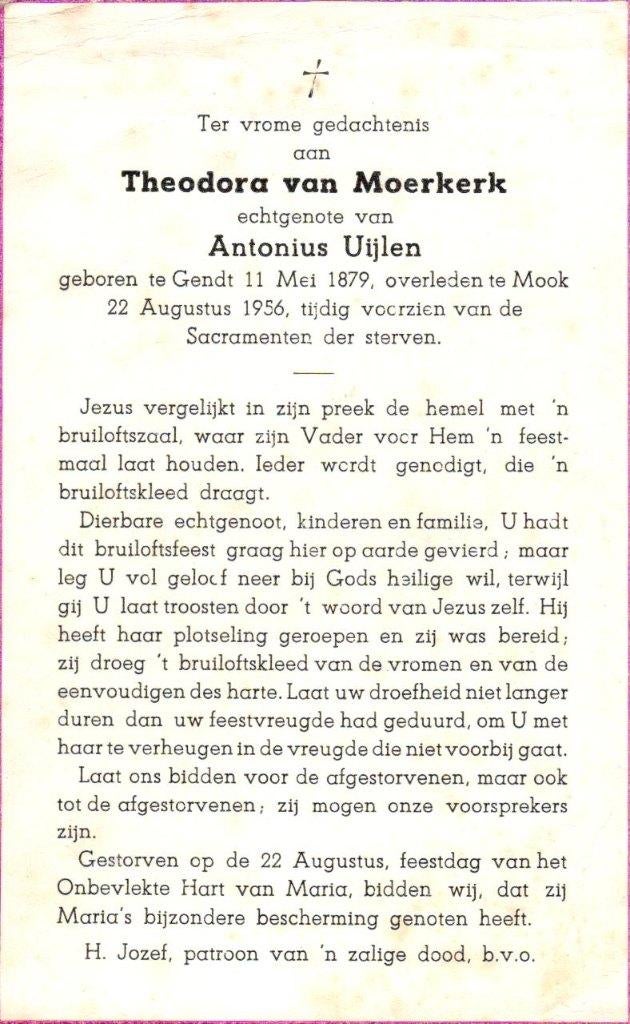 Moerkerk van Theodora Gendt 1879-1956 Mook, Ophalen of Verzenden