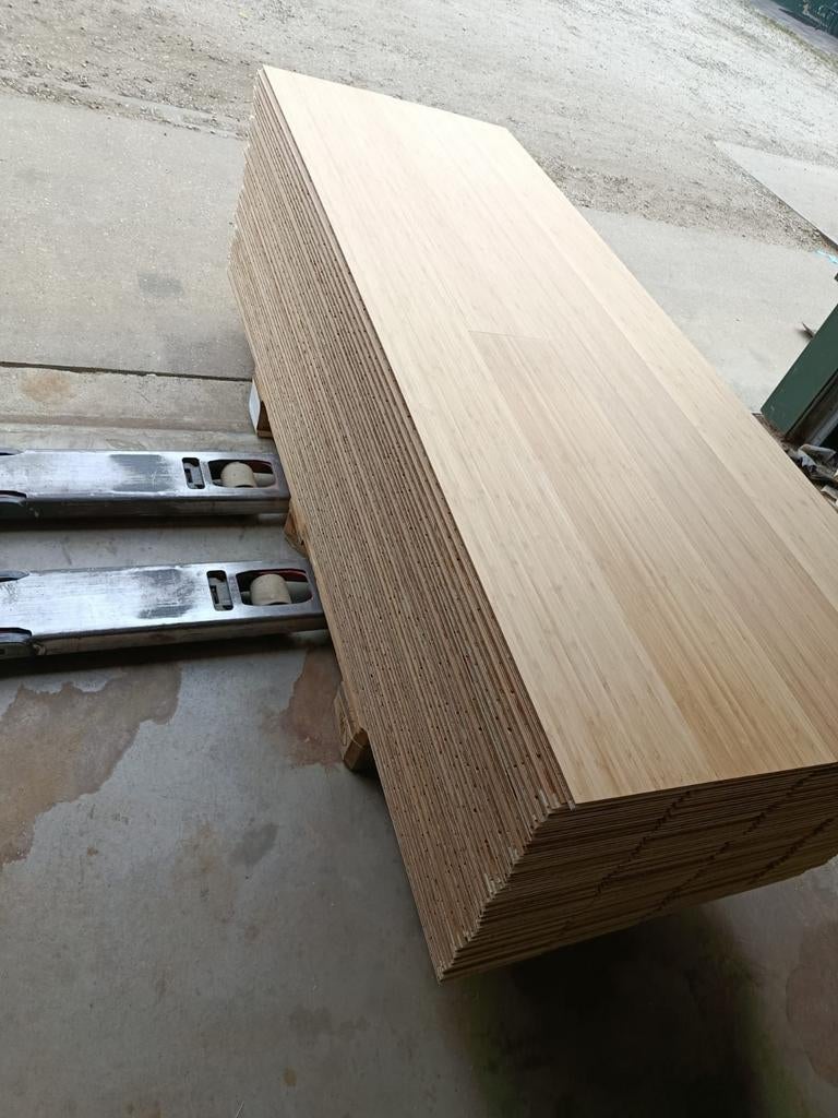 62,5M2 bamboe houten vloerdelen #VERNIEUWD#, Ophalen of Verzenden, Gebruikt, Hout, Minder dan 20 mm