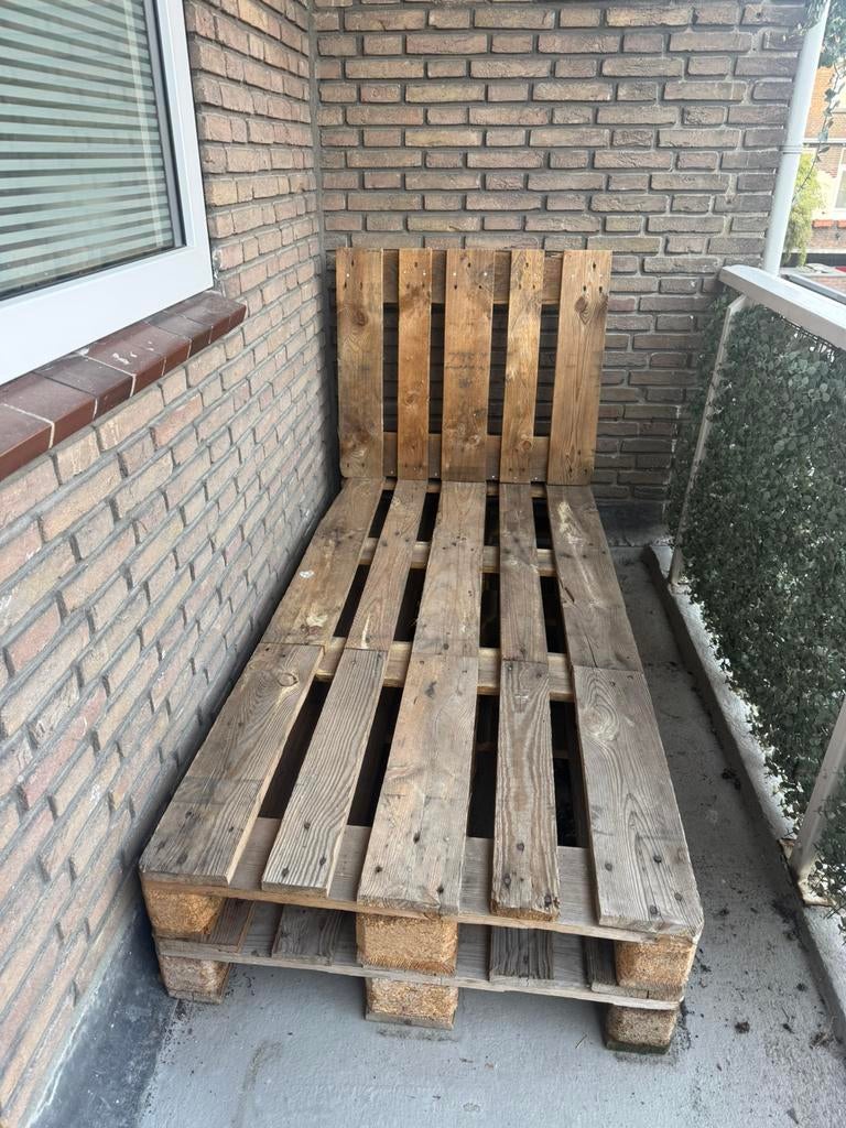 loungeset van pallets, Gebruikt, 150 tot 200 cm, Tweepersoons, 75 tot 100 cm