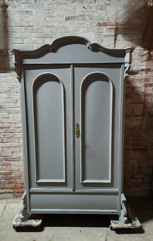 Antieke Linnenkast, Huis en Inrichting, Ophalen, Gebruikt, 100 tot 150 cm, 200 cm of meer