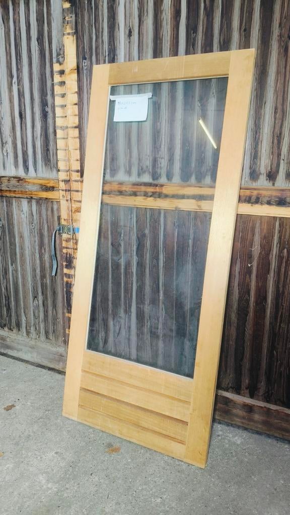 Nieuwe hardhouten deur, Ophalen, Glas, Binnendeur, 200 tot 215 cm