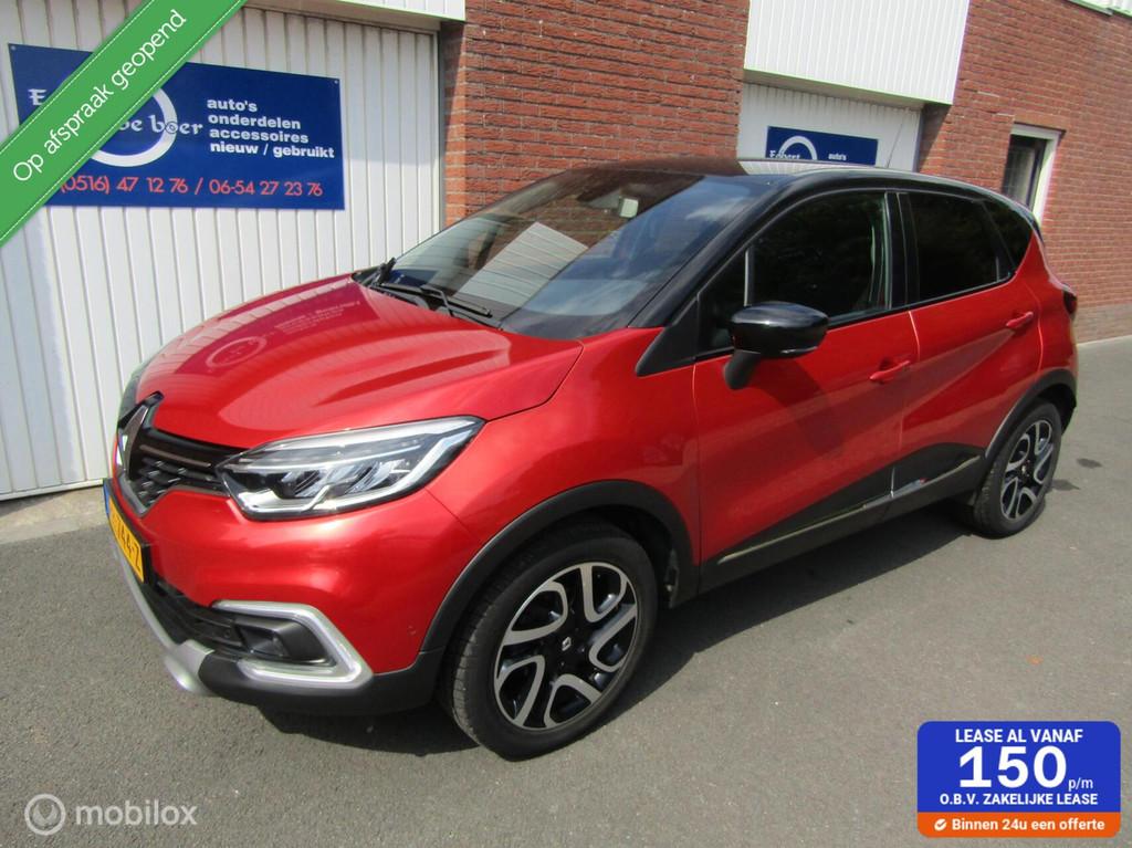 Renault Captur 0.9 TCe Intens bj:2017 142888 km rood + zwart, Voorwielaandrijving, 898 cc, Stof, Gebruikt