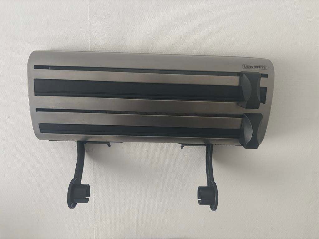 Leifheit Keukenrolhouder - Wandmontage - Zilver/Zwart, Huis en Inrichting, Zilver, Ophalen of Verzenden, Metaal, Overige typen