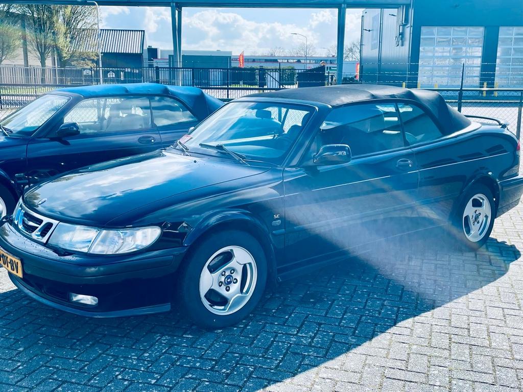 Saab 9-3 2.0t Cabrio Automaat, Zwart, 4 cilinders, Zwart, Leder