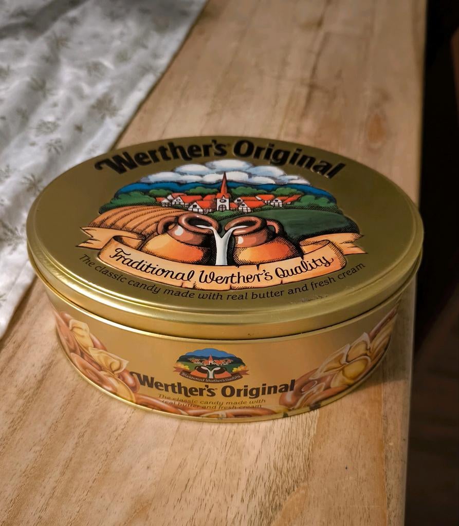 Retro trommel blik Storck Werther's Original vintage, Ophalen of Verzenden, Overige