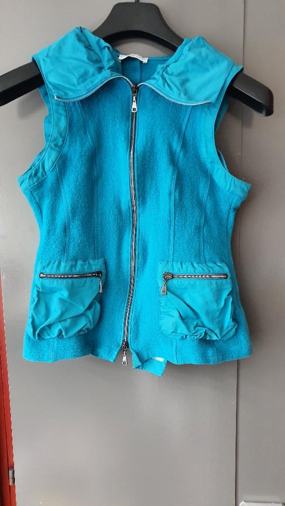 Frank Walder turquoise gilet bodywarmer maat 40, Kleding | Dames, Bodywarmers, Ophalen of Verzenden, Gedragen, Maat 38/40 (M)
