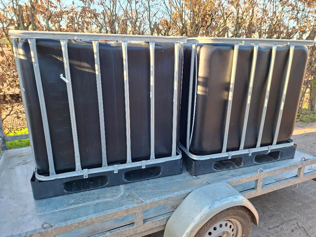 IBC 1000 liter op kunstof pallet  ZWARTE UITVOERING zgan, 150 liter of meer, Ophalen, Zo goed als nieuw, Kunststof